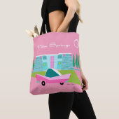 Retro Roze Tas met handpalmen (Dichtbij)