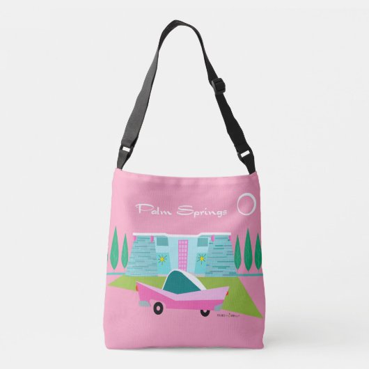 Retro Roze Tas met handpalmen (Achterkant)