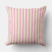 Retro Roze Ticking Gestreepte Pinstripe Kussen (Voorkant)