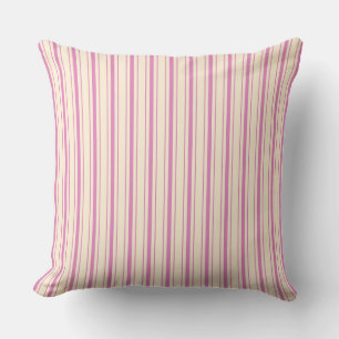  Retro Roze Ticking Striped Pinstripe Kussen