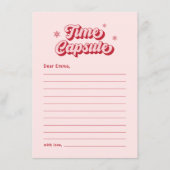 Retro Roze Tijd Capsule Kerst Baby shower Spel Notitiekaartje (Voorkant)