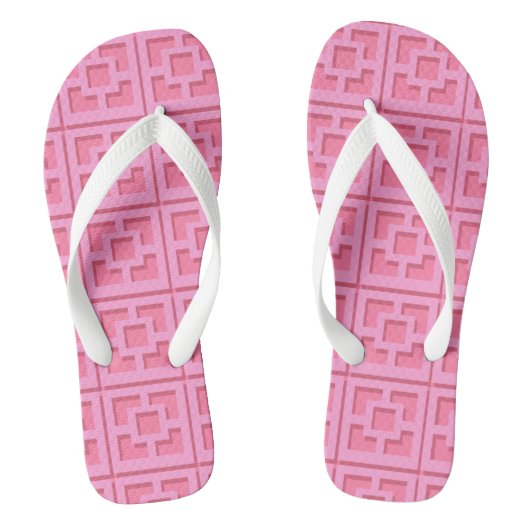 Retro Roze Trellis Adult Teenslippers, brede rieme Teenslippers (Voetbed)