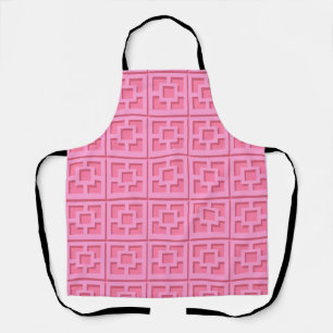 Retro Roze Trellis All-Over Print Apron Schort