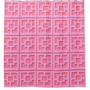 Retro Roze Trellis Shower Curtain Douchegordijn