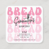 Retro Roze Trendy Brood Loaf Care Instructies Vierkante Visitekaartje (Voorkant)