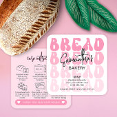 Retro Roze Trendy Brood Loaf Care Instructies Vierkante Visitekaartje