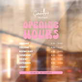 Retro Roze Trendy Schoonheidssalon Openingstijden Raamsticker (Vel 2)