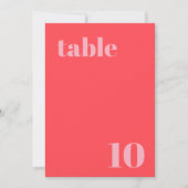 Retro Roze Trendy Weddenschap Tabelnummer Kaart (Voorkant)