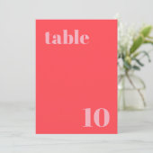 Retro Roze Trendy Weddenschap Tabelnummer Kaart (Staand voorkant)