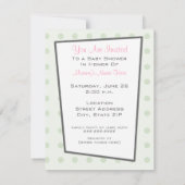 Retro Roze tv Set Baby shower Uitnodiging (Achterkant)