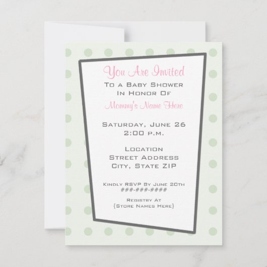 Retro Roze tv Set Baby shower Uitnodiging (Achterkant)