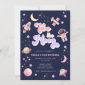 Retro Roze Twee de maan Verjaardag Kaart (Voorkant)