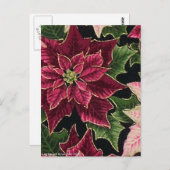Retro Roze van Bourgondië van de Poinsettia van Briefkaart (Voorkant / Achterkant)
