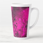 Retro Roze Verf Splatter Latte Mok (Rechts)