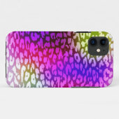 Retro roze violet groene leopard printhuid Case-Mate iPhone case (Achterkant (horizontaal))