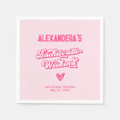 Retro roze vrijgezellenfeest servet (Voorkant)