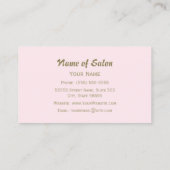 Retro Roze Vrouw Schoonheidssalon Visitekaartje (Achterkant)