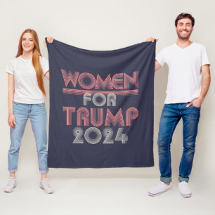 Retro roze vrouwen voor Trump 2020 Fleece Deken