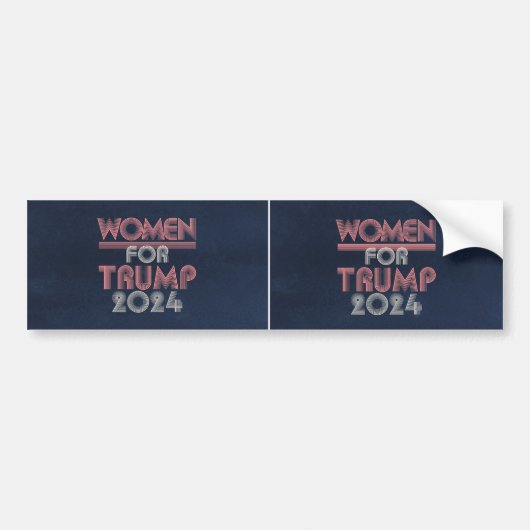 Retro  Roze Vrouwen voor Trump 2024 Bumpersticker (Voorkant)