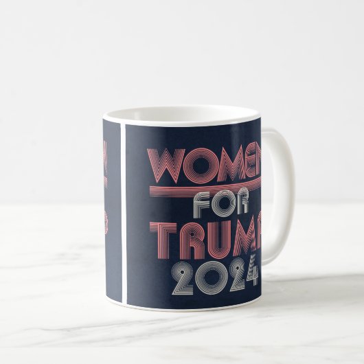 Retro  Roze Vrouwen voor Trump 2024 Koffiemok (Voorkant rechts)