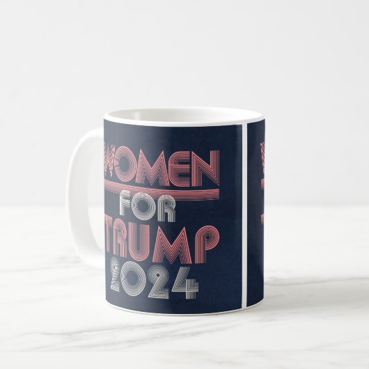 Retro  Roze Vrouwen voor Trump 2024 Koffiemok (Voorkant links)