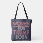 Retro  Roze Vrouwen voor Trump 2024 Tote Bag (Achterkant)