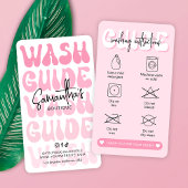 Retro Roze Wasvoorschriften Wasgids Visitekaartje
