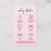 Retro Roze Wasvoorschriften Wasgids Visitekaartje (Voorkant)