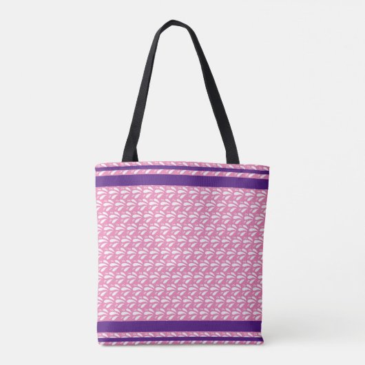 Retro Roze Water Patroon Kano Otter Aangepaste Naa Tote Bag (Achterkant)