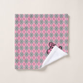 Retro Roze Wiekbaldoeken Vastgestelde Gift Bad Handdoek (Wasdoekje)