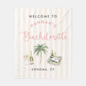 Retro Roze Wijn Country Bachelorette Weekend Fleec Fleece Deken (Voorkant)