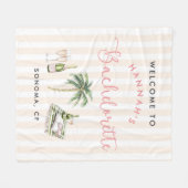 Retro Roze Wijn Country Bachelorette Weekend Fleec Fleece Deken (Voorkant (Horizontaal))