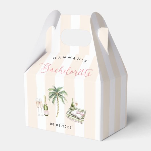 Retro Roze Wijn Land Bachelorette Weekend Bedankdoosjes (Voorkant Zijde)