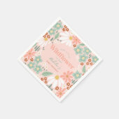 Retro Roze Wildflower Daisy Kids Verjaardag Servet (Hoek)