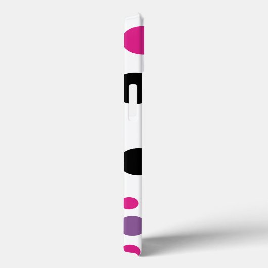 Retro Roze Wit Monogram Polka Dots Case-Mate iPhone Case (Achterkant / Rechts)