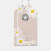 Retro Roze & Witte Daisy Zakelijke Logo Prijs Hang Cadeaulabel (Voorkant)