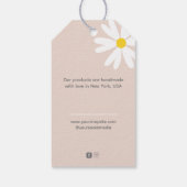 Retro Roze & Witte Daisy Zakelijke Logo Prijs Hang Cadeaulabel (Achterkant)