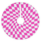 Retro Roze Witte gekaarde cheques Gecontroleerde D Kerstboom Rok (Voorkant)