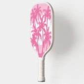 Retro roze witte palmbomen tropisch pickleball paddle (Links)