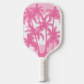 Retro roze witte palmbomen tropisch pickleball paddle (Voorkant)