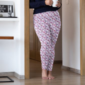 Retro Roze Xmas Ornamenten Kerst Pajama Broek Leggings