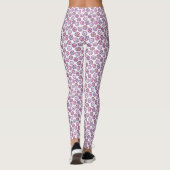 Retro Roze Xmas Ornamenten Kerst Pajama Broek Leggings (Achterkant)