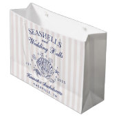 Retro Roze Zeeschelpen & Huwelijksbellen Bachelore Groot Cadeauzakje (Voorkant Gekanteld)