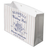 Retro Roze Zeeschelpen & Huwelijksbellen Bachelore Groot Cadeauzakje (Achterkant Gekanteld)