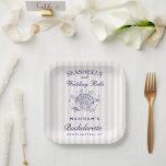Retro Roze Zeeschelpen & Huwelijksbellen Bachelore Papieren Bordje<br><div class="desc">Retro Roze Zeeschelpen & Huwelijksbellen Bachelorette</div>