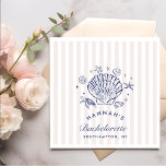 Retro Roze Zeeschelpen & Huwelijksbellen Bachelore Servet<br><div class="desc">Retro Roze Zeeschelpen & Huwelijksbellen Bachelorette</div>