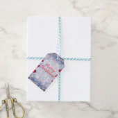 Retro Roze & Zilver Prettig Kerstfeest Cadeaulabel (Met Touw)