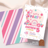 Retro Roze Zonnebloem Bubble Dome Kids Verjaardag Kaart