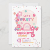 Retro Roze Zonnebloem Bubble Dome Kids Verjaardag Kaart (Voorkant)