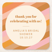 Retro Roze Zonsondergang Strepen Aangepaste Bruids